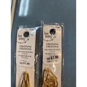 Qty 2.   14 K Gold Plated chains.  24” chains.  Arts & Crafts